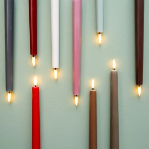 Alternative view of LED taper candle, Carmine red, Smooth, 2-pack, 2,3x25 cm