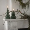 LED candle Christmas tree, Olive green, Smooth, 10x20 cm - Billede 4