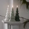 LED candle Christmas tree, Olive green, Smooth, 10x20 cm - Billede 3